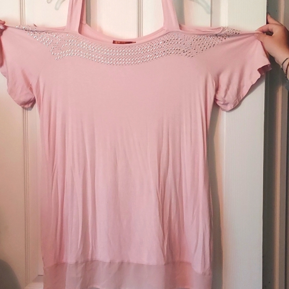 Plus size u-neck off the shoulder blouse
